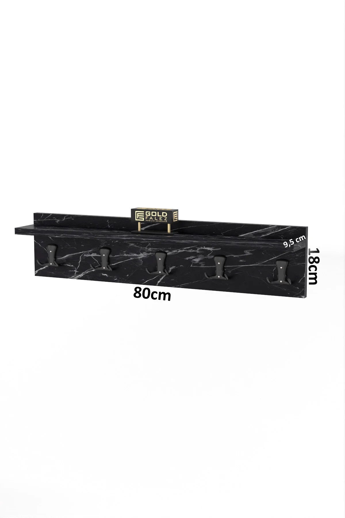 Закачалка за стена Черна 80 cm – görsel 4