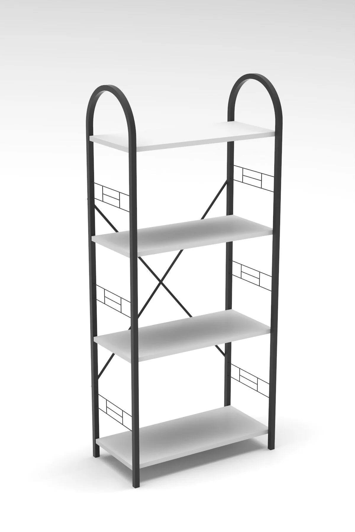 Метална библиотека Бяла 150 cm – изображение 6