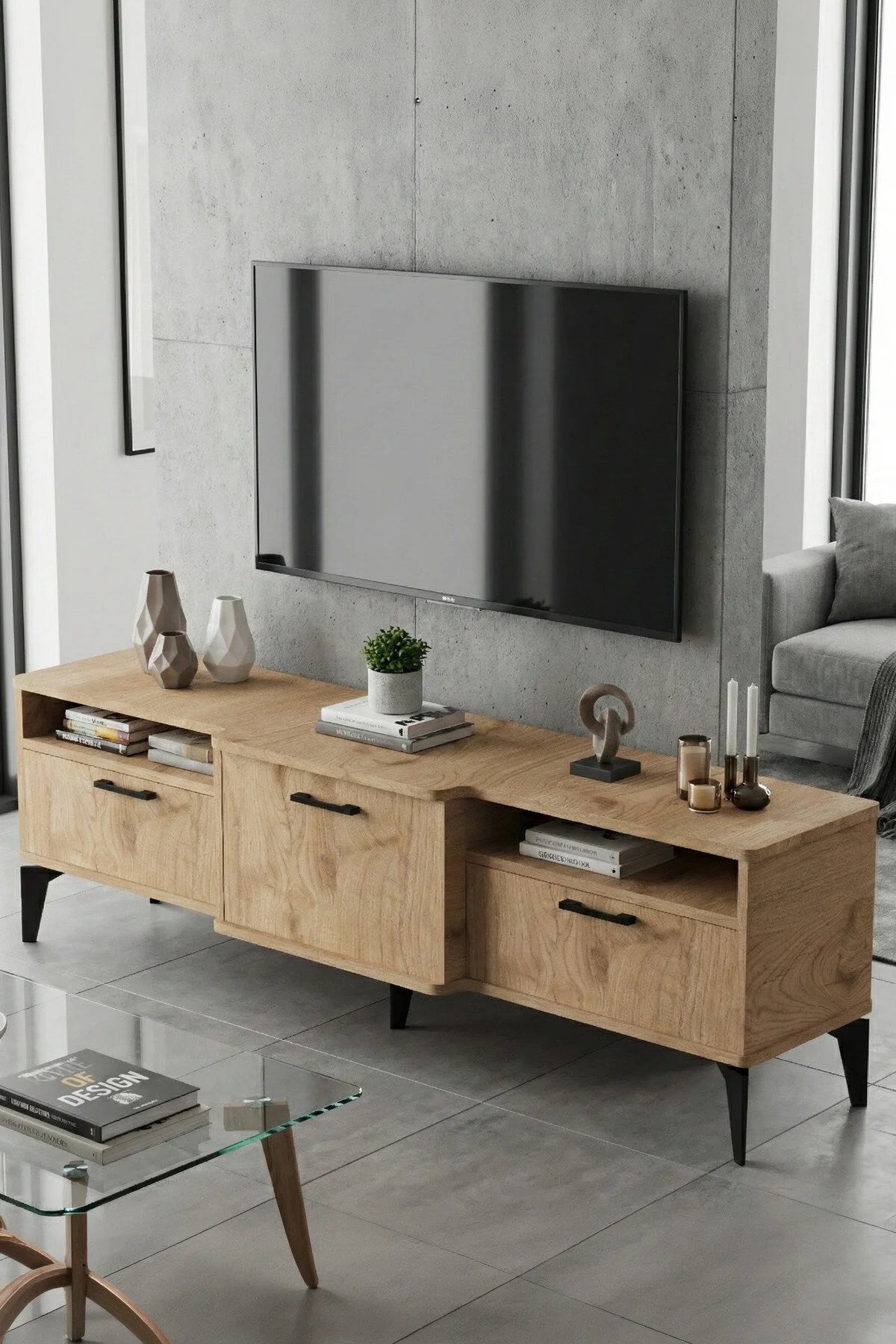 Поставка за телевизор Mistral ПДЧ бежово 160x40 cm – изображение 3