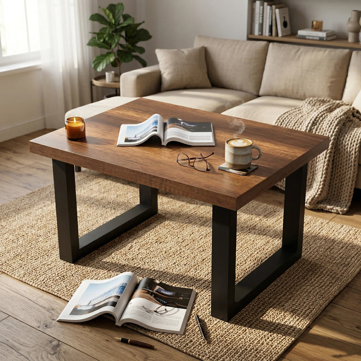 Ofis orta sehpa Marken B с метални крака Барок MN02-BA – изображение 2