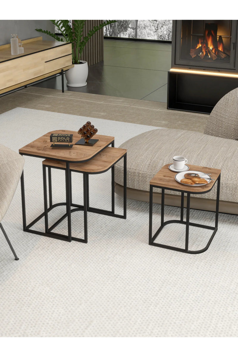 Маса за кафе Damla Nesting Кафява 3 бр