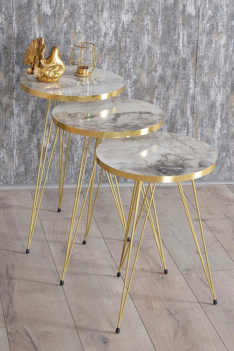Комплект масички с телени крака Gold Efes