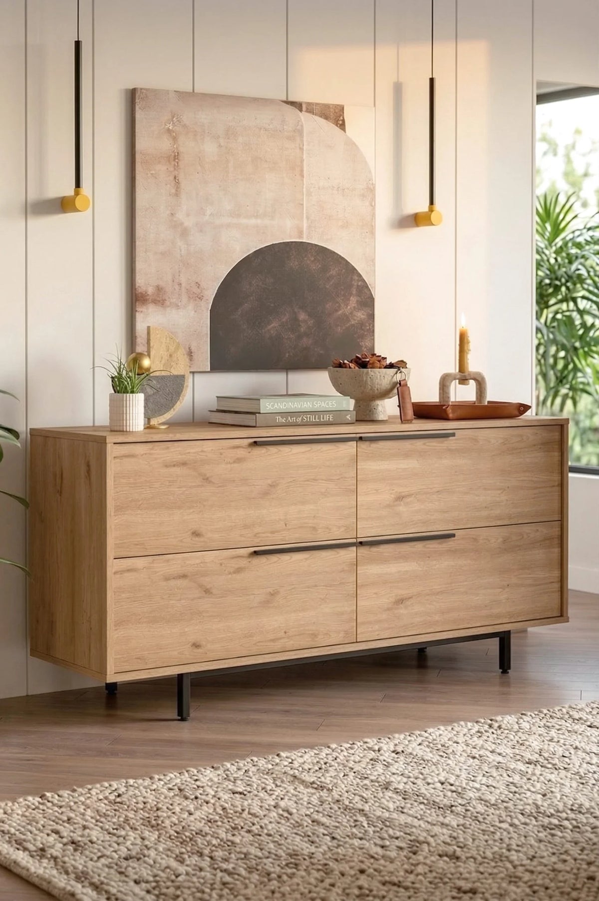 Ocean Конзола 4 врати с метални крака 160см Кошница ON3-S