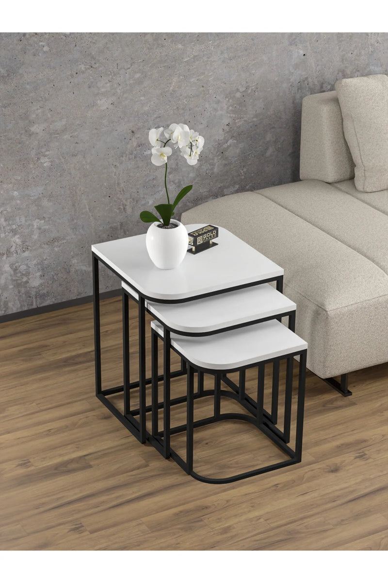 Маса за кафе Damla Nesting Бяла 3 бр