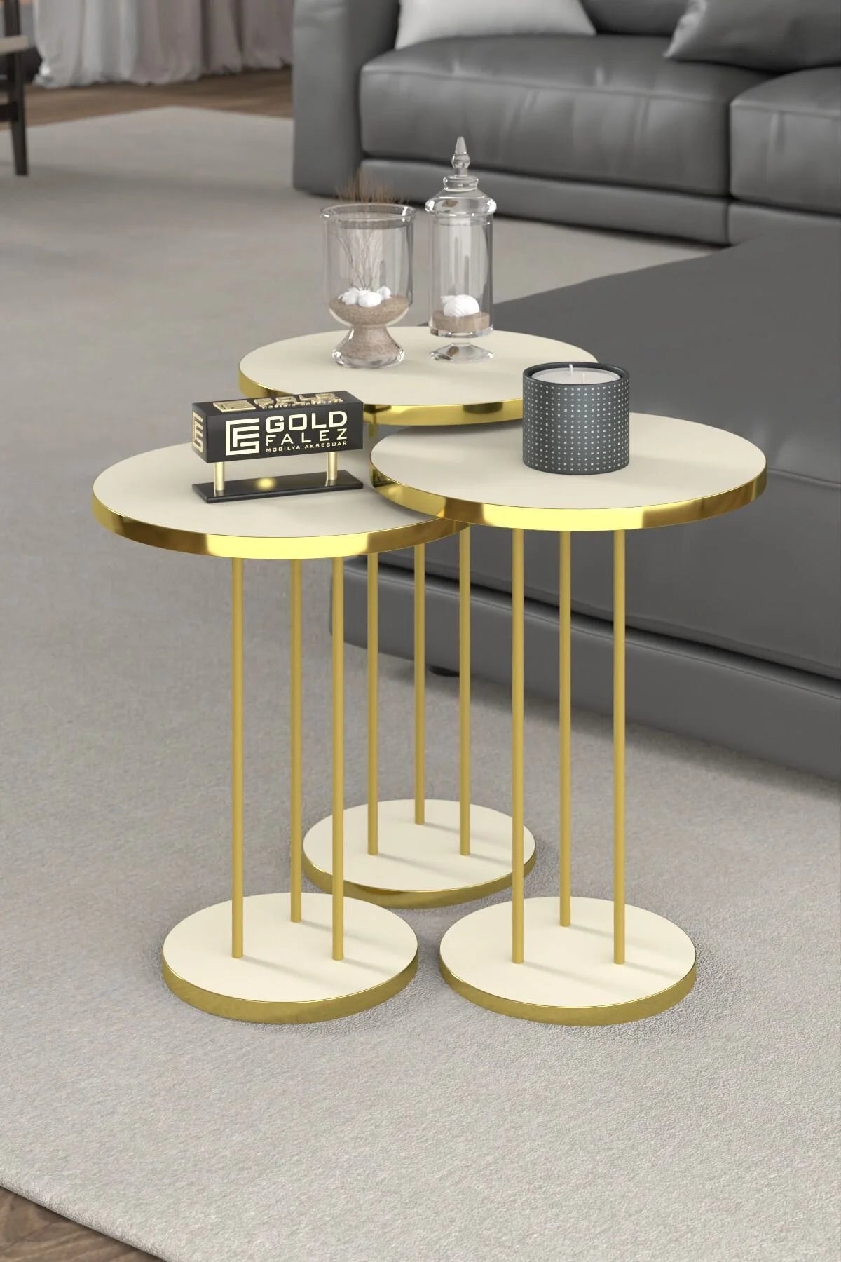 Комплект Холна Маса Gold Terra Кремаво Бежово 4 Части – изображение 4