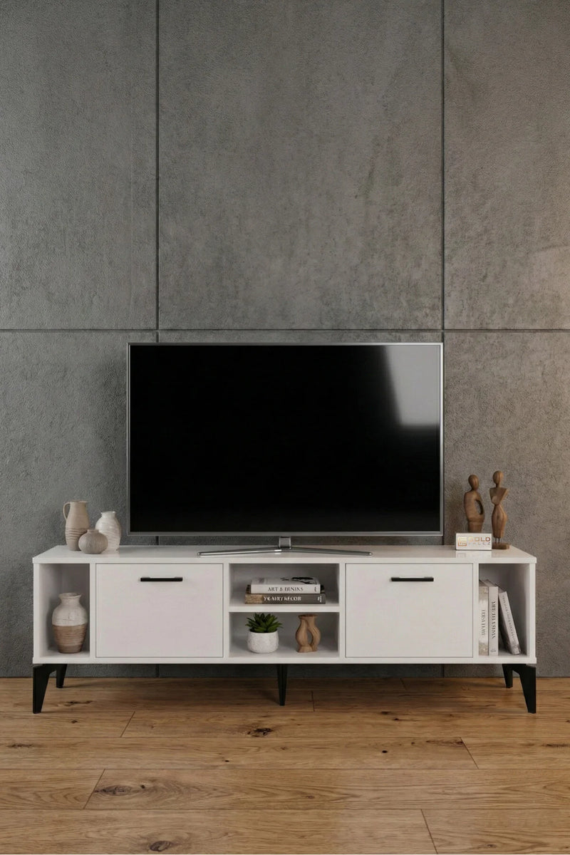 Поставка за телевизор Linya ПДЧ бяла 160x35 cm