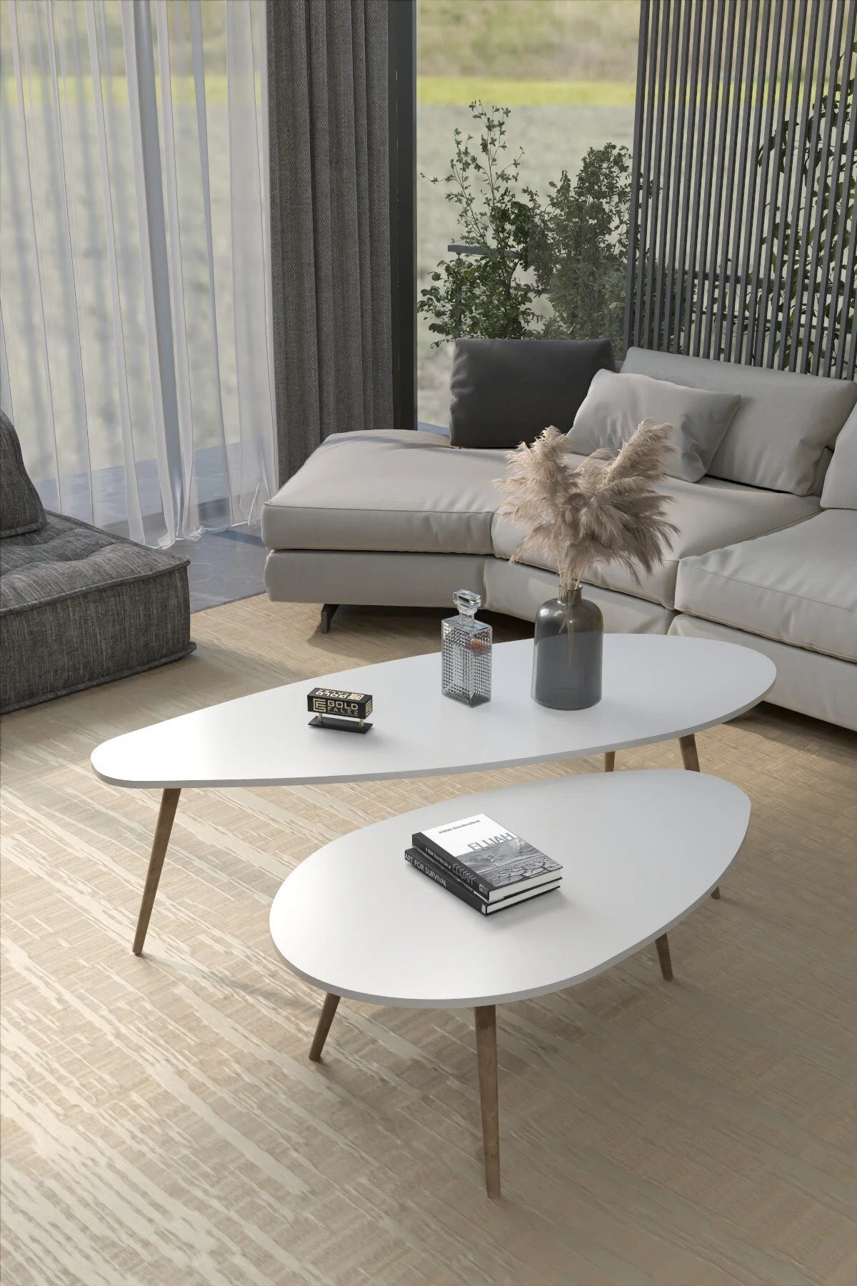 Комплект масичка Ellipse ПДЧ White 116x46 – görsel 2