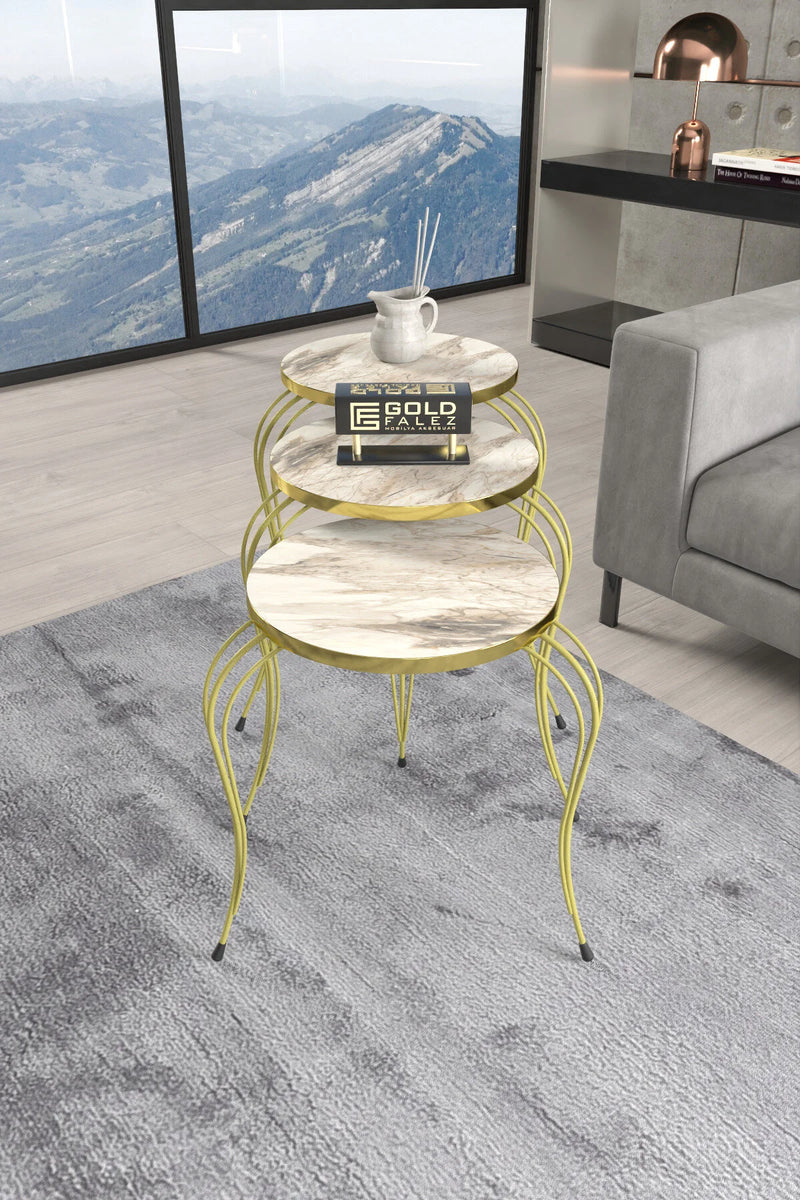 Маса за кафе Lükens Nesting Efes White