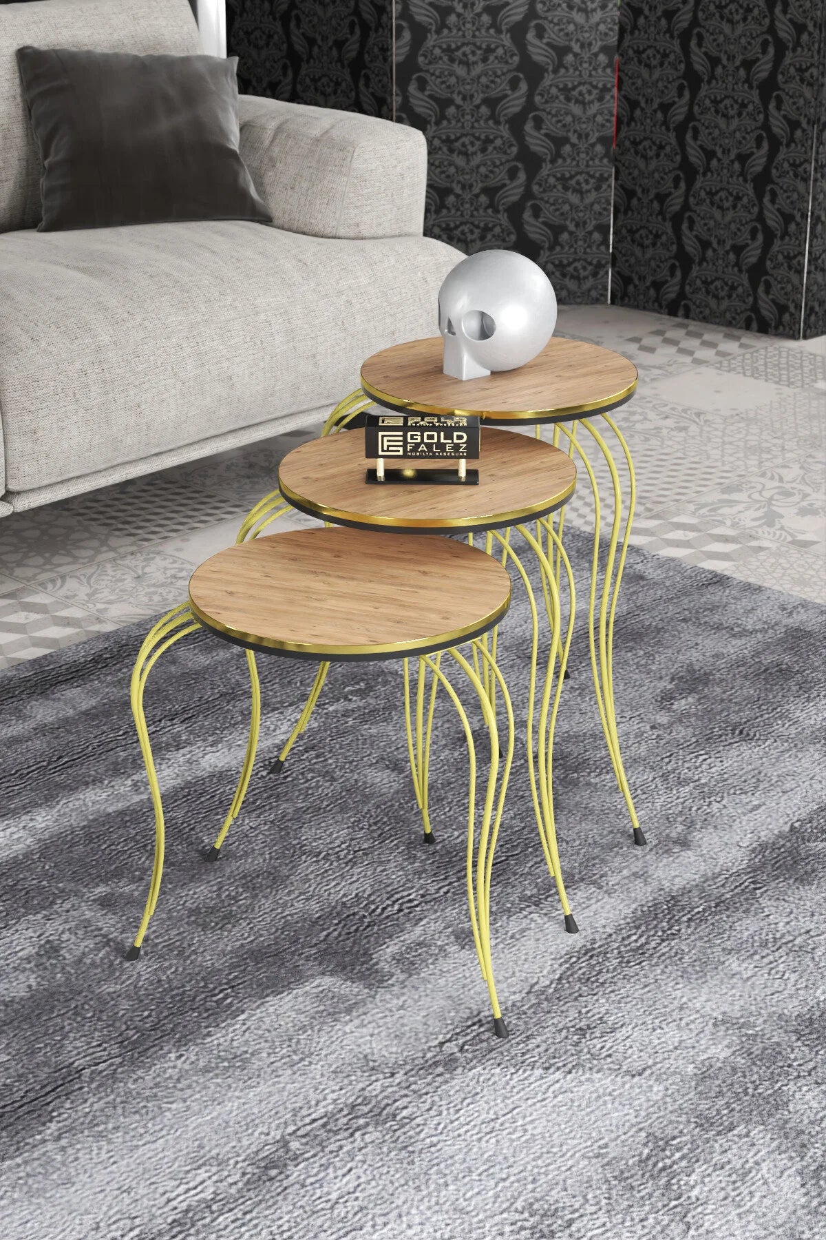 Маса за кафе Lükens Nesting Pine Brown