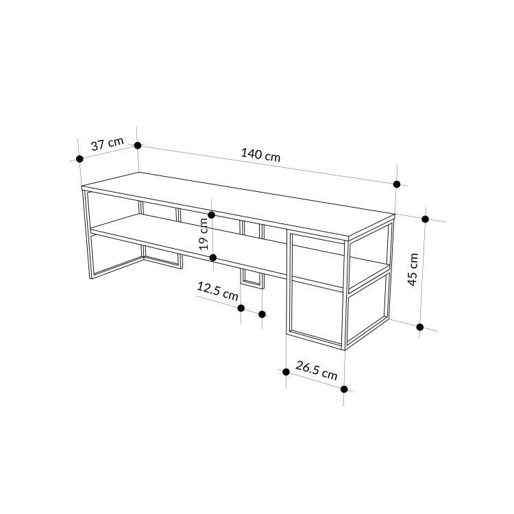 BLACK TV Unit 140cm – image 8