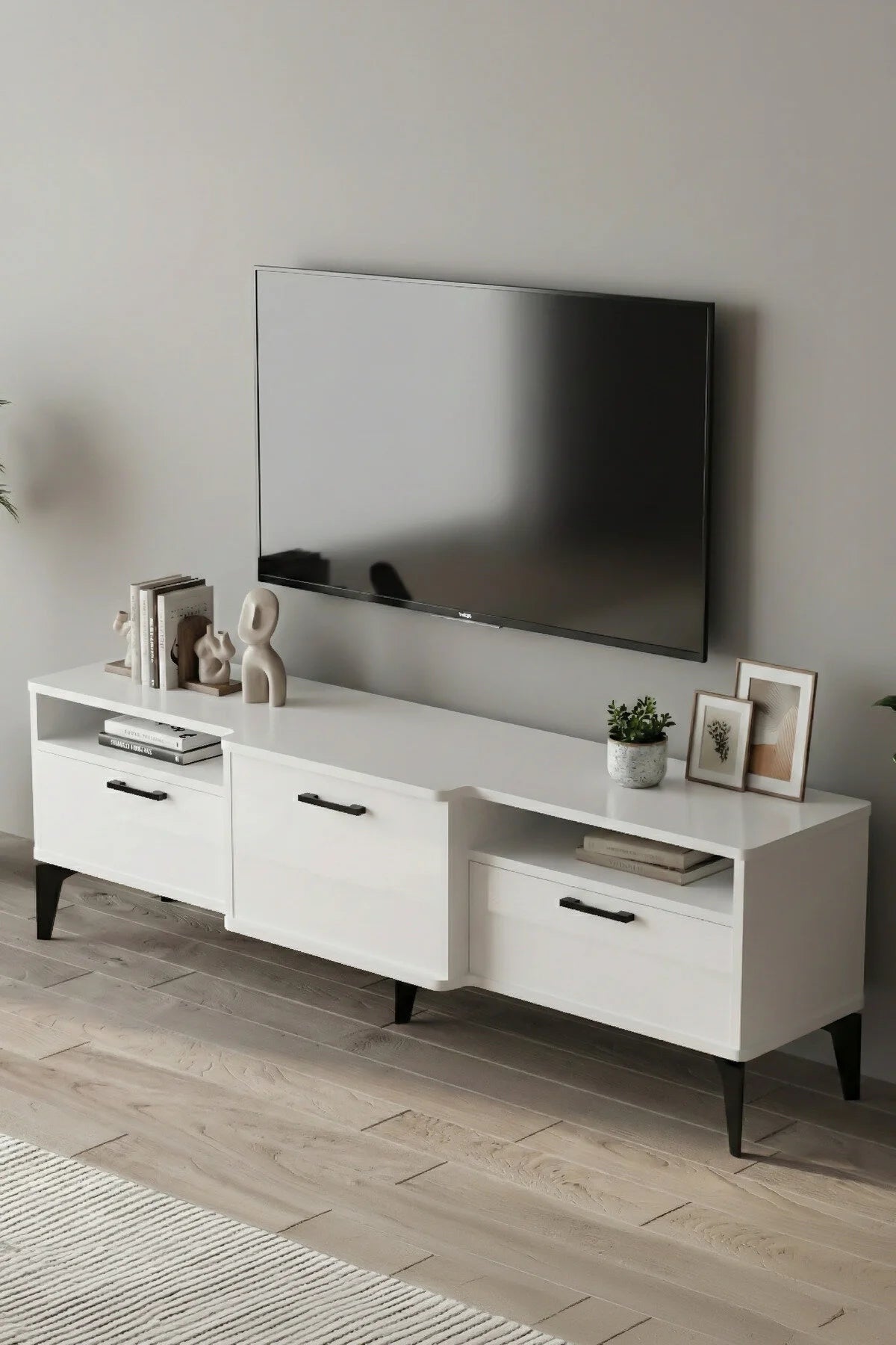 Поставка за телевизор Mistral Metallic White 160x40 cm – изображение 6