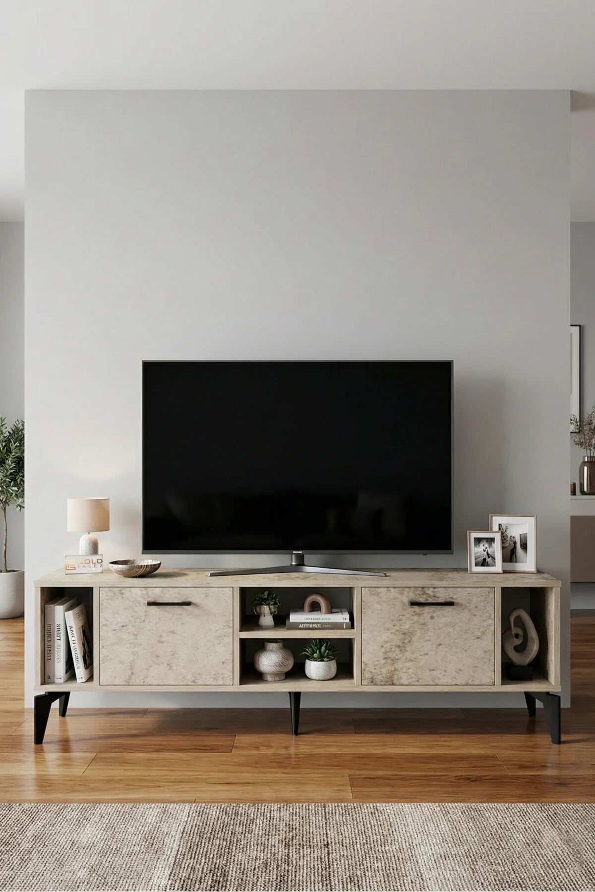 Поставка за телевизор Linya ПДЧ Екрю 160x35 cm