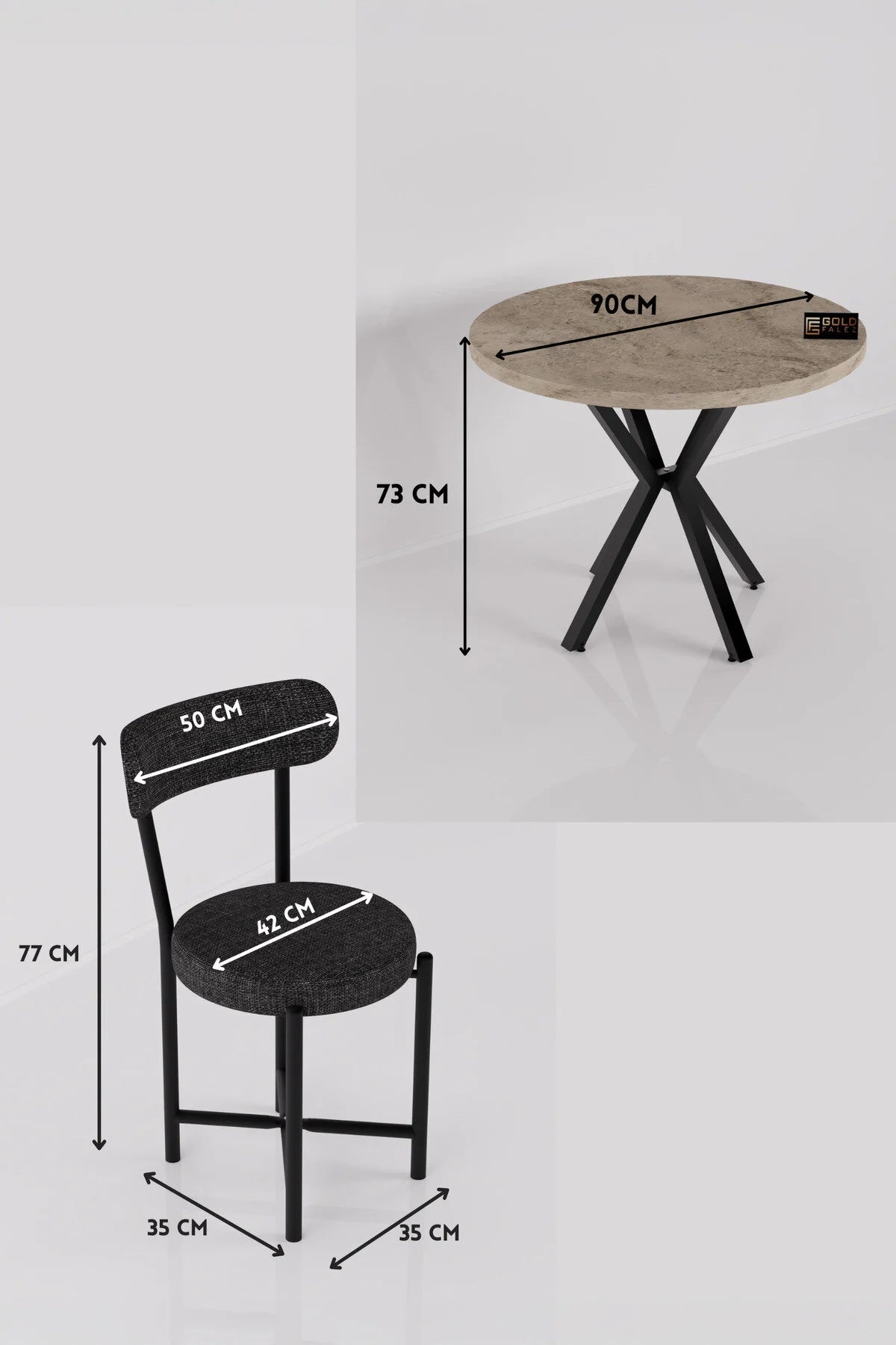 Комплект маса Теди бежов антрацит 90 cm – изображение 5