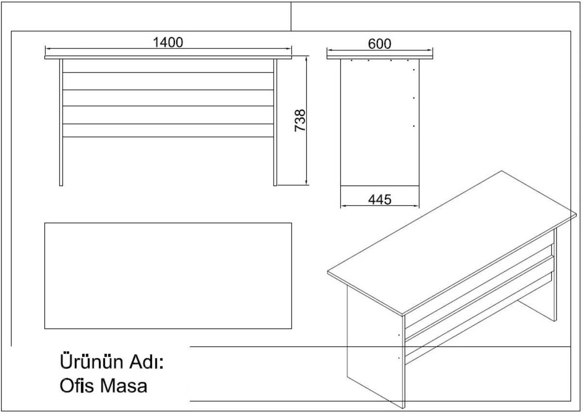 Офис бюро Vario ABCDF бяло VO15-W – изображение 3