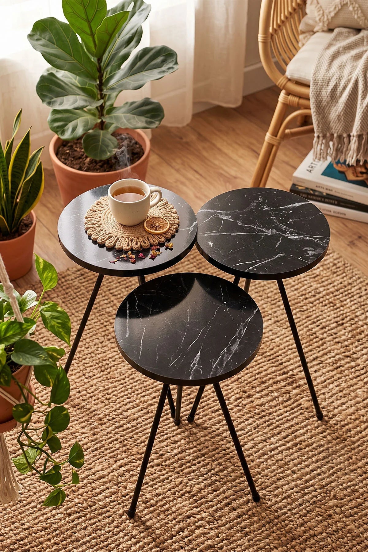Метална маса за кафе Bendir Black – изображение 3