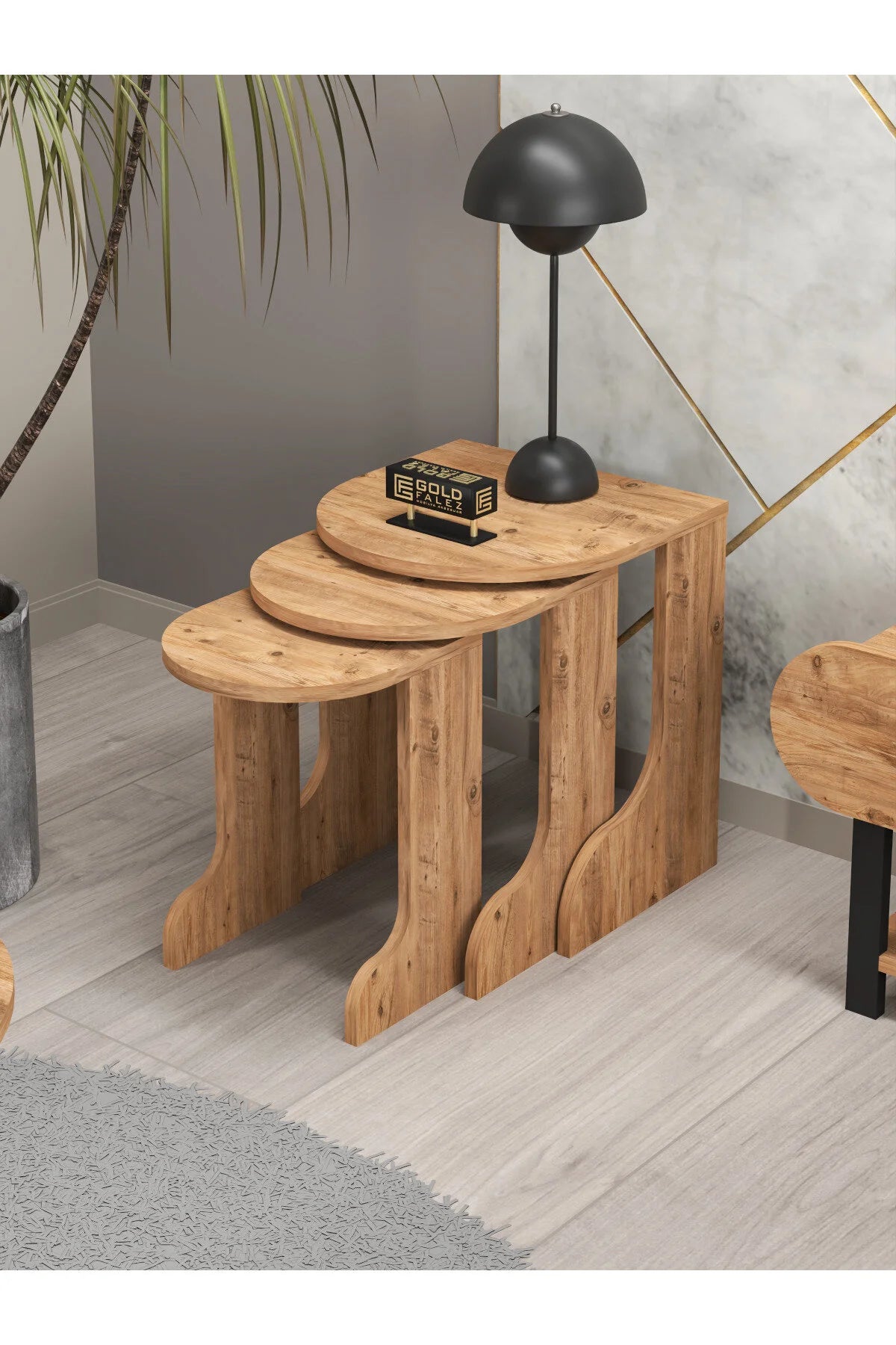 Комплект маса за кафе Setro Medium Nesting Кафяв 100x50 – görsel 7