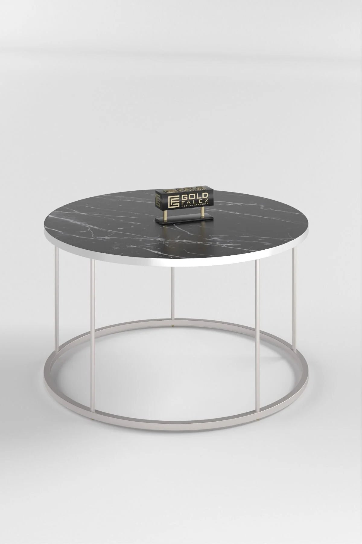 Сребърна маса за кафе Terra Bendir Black 4 части – görsel 3