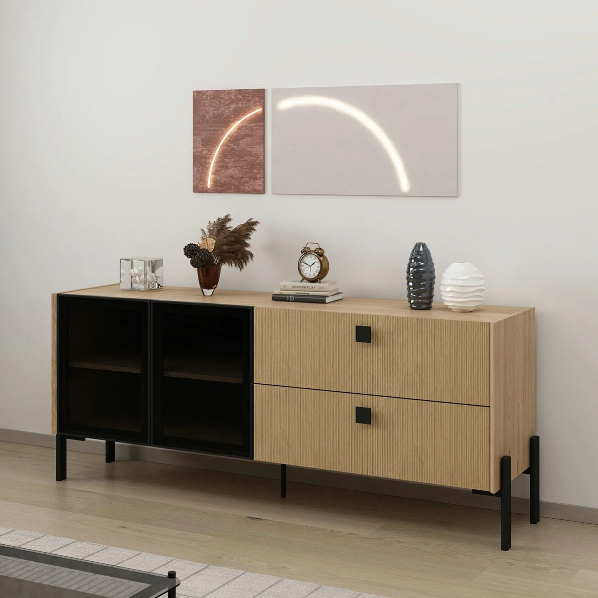 Maren Console 2 Glass Doors 2c Basket G Yunus – image 3