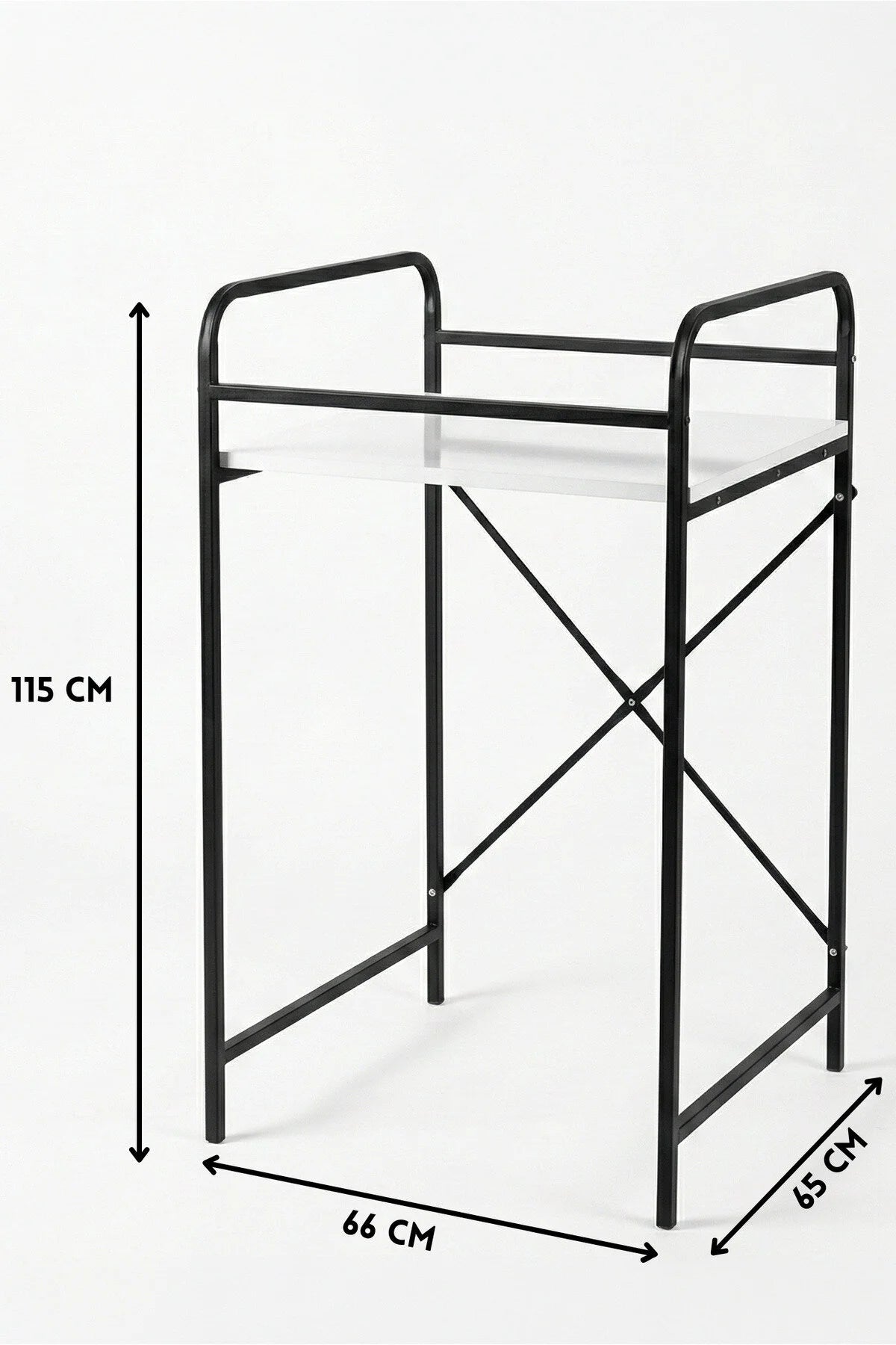 Рафт за пералня метален черен 66 cm – изображение 6