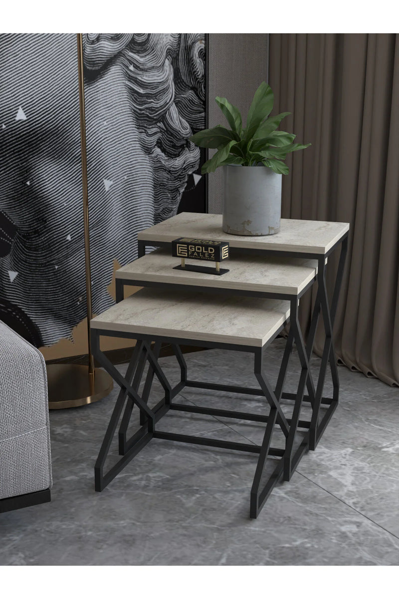 Маса за кафе V Lux Nesting Travertine Beige Комплект от 3 бр