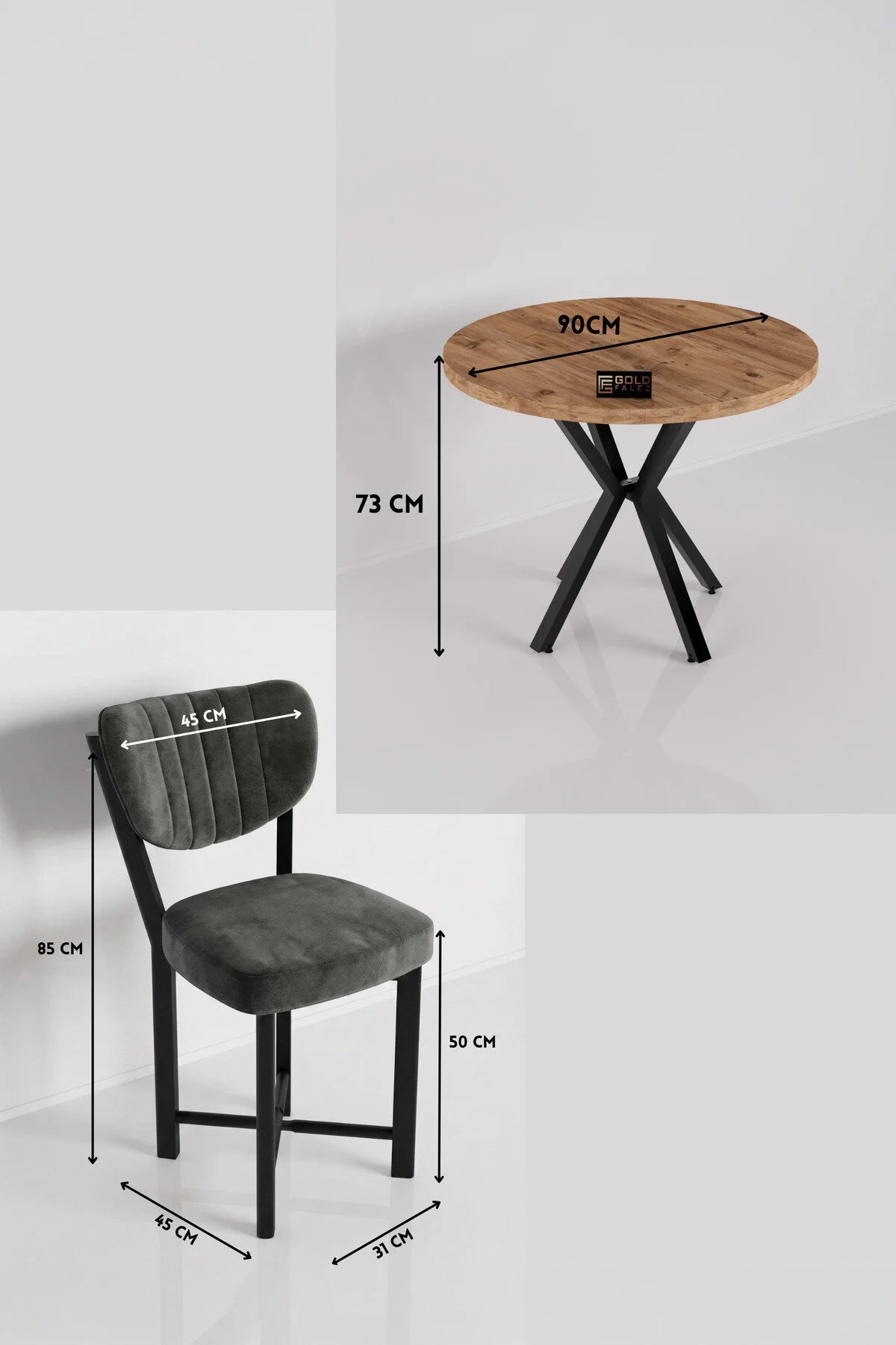 Комплект за маса Apple Многоцветен Антрацит 90 cm – görsel 8