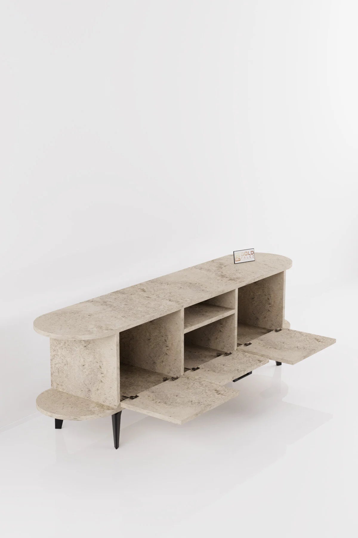 Mira TV Stand Chipboard Ecru 160x35 cm – image 6
