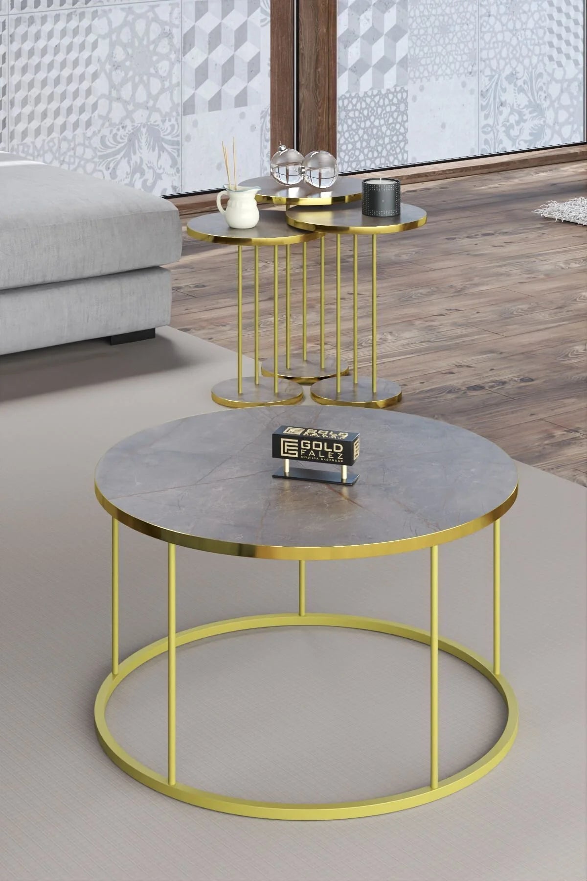 Холна маса Gold Terra Gordion Grey