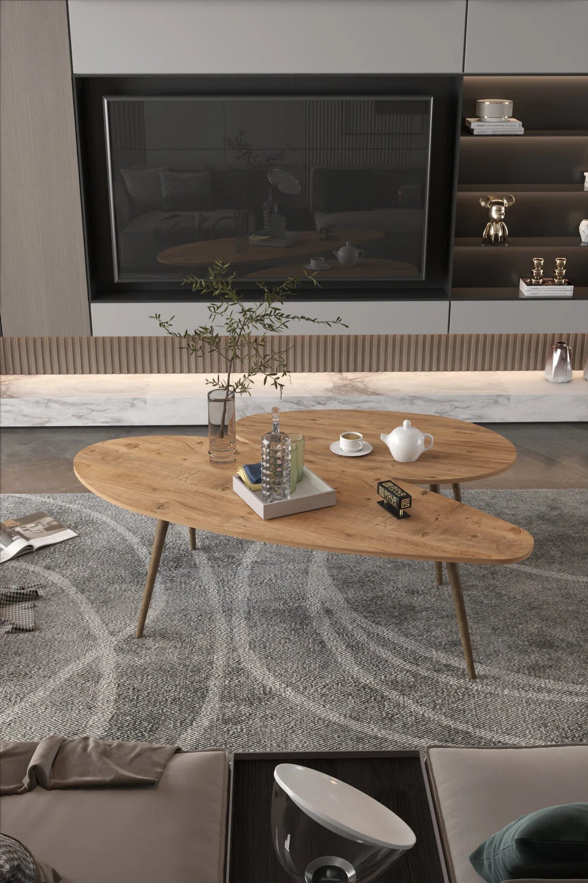 Комплект холна маса Ellipse ПДЧ Brown 116x46 – изображение 3
