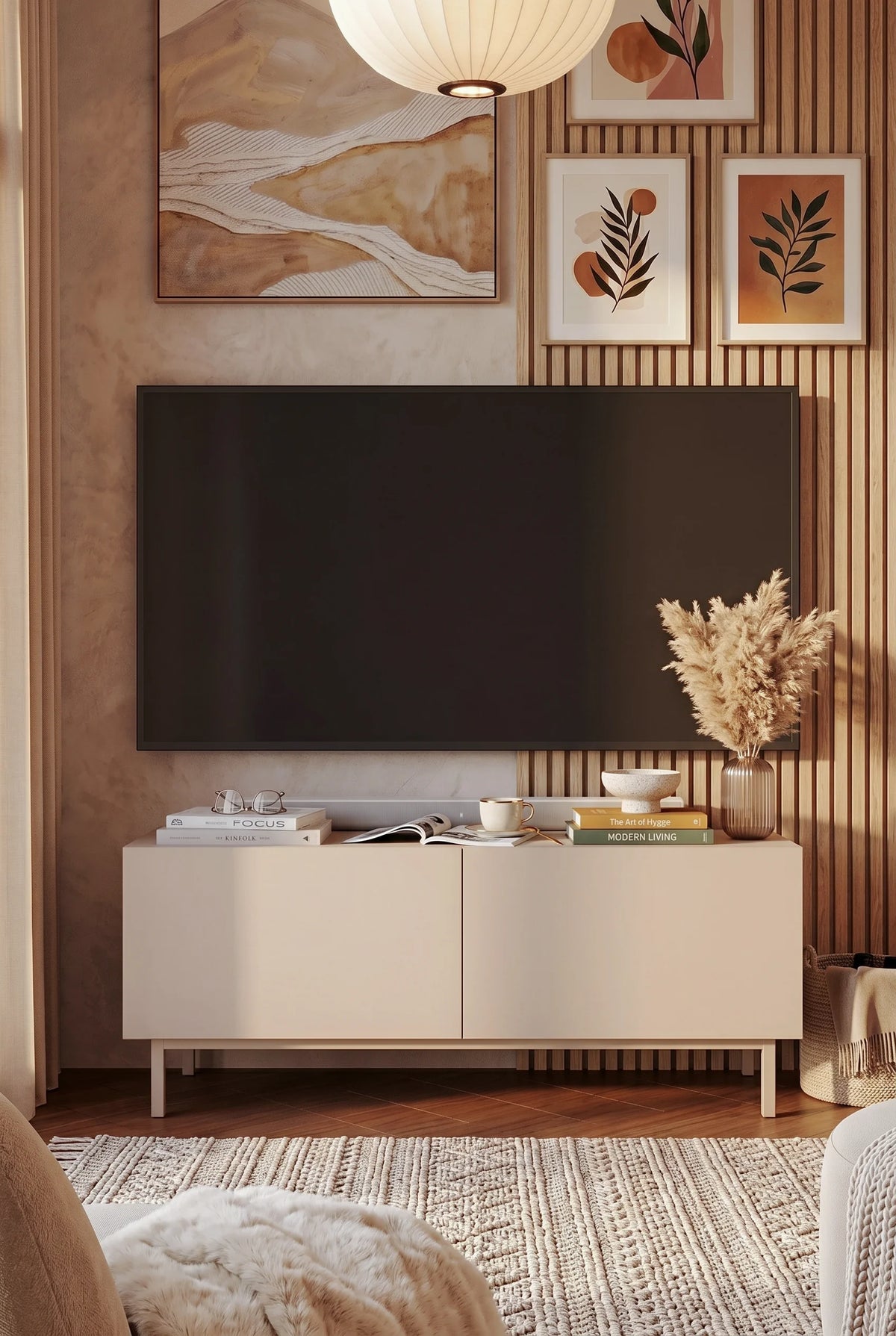 ТВ шкаф Kumsal с 2 капака и дървени крака 120 см CO3-CO – изображение 2