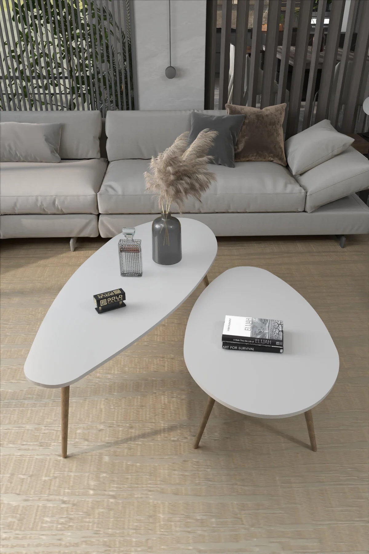 Комплект масичка Ellipse ПДЧ White 116x46 – görsel 4