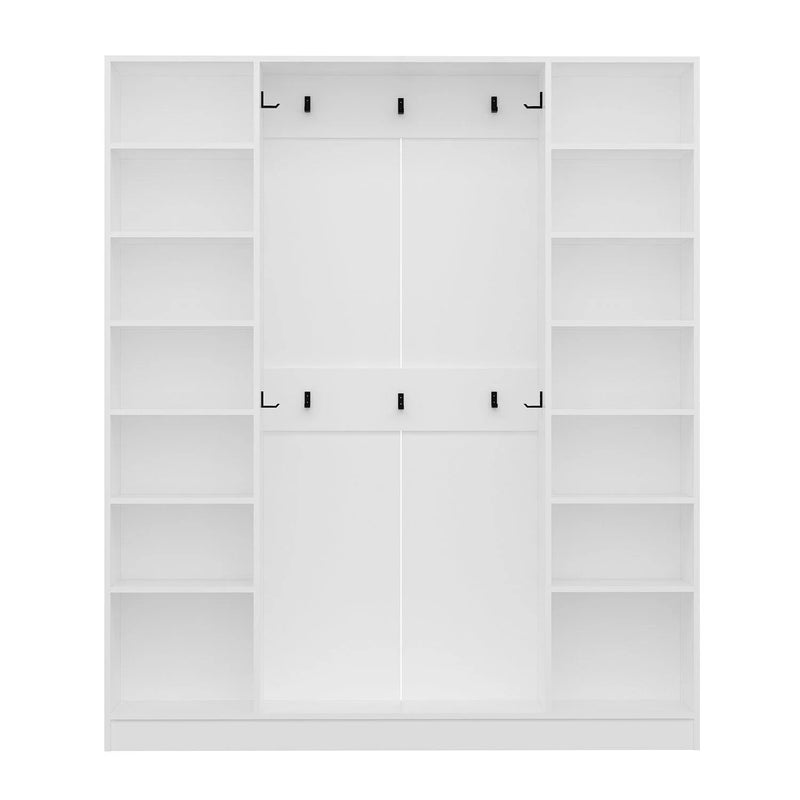 Kale210 Рафт с 4 отделения с 4 капака Бял