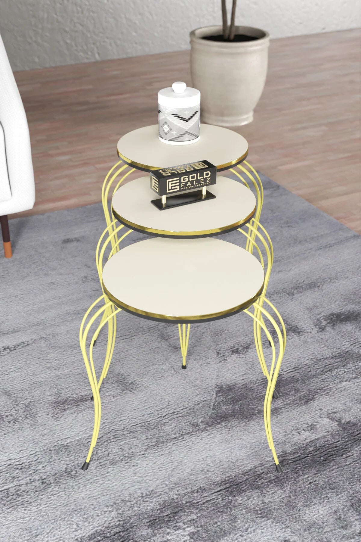 Маса за кафе Lükens Nesting Ecru Cream