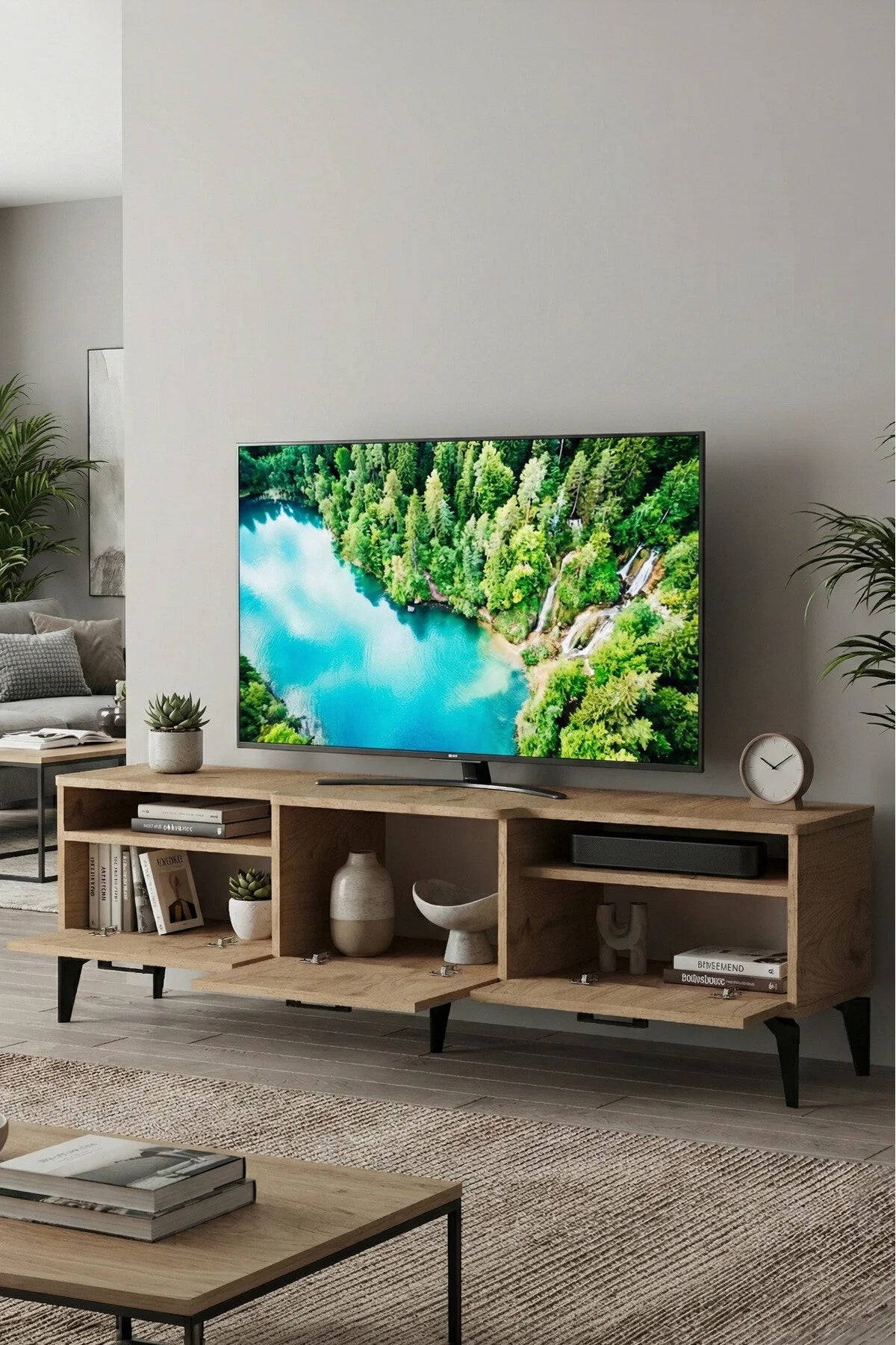 Поставка за телевизор Mistral ПДЧ бежово 160x40 cm – изображение 5