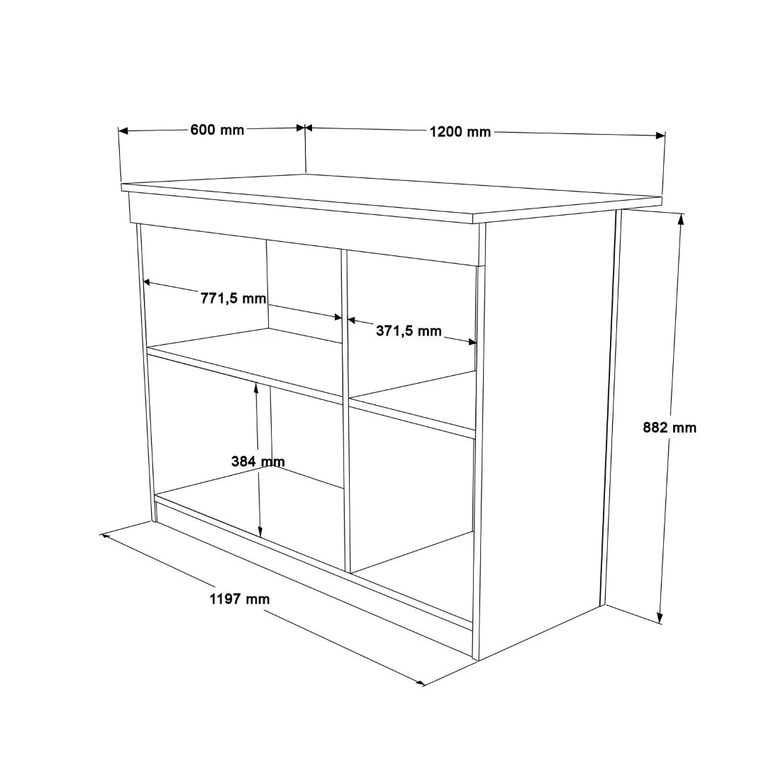 Кухненска трапезна маса Orren Island с 2 капака 120cm Кошница – görsel 8