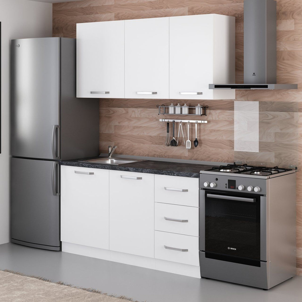 155 Cm Кухненски шкаф Бял 155-B1 – изображение 5
