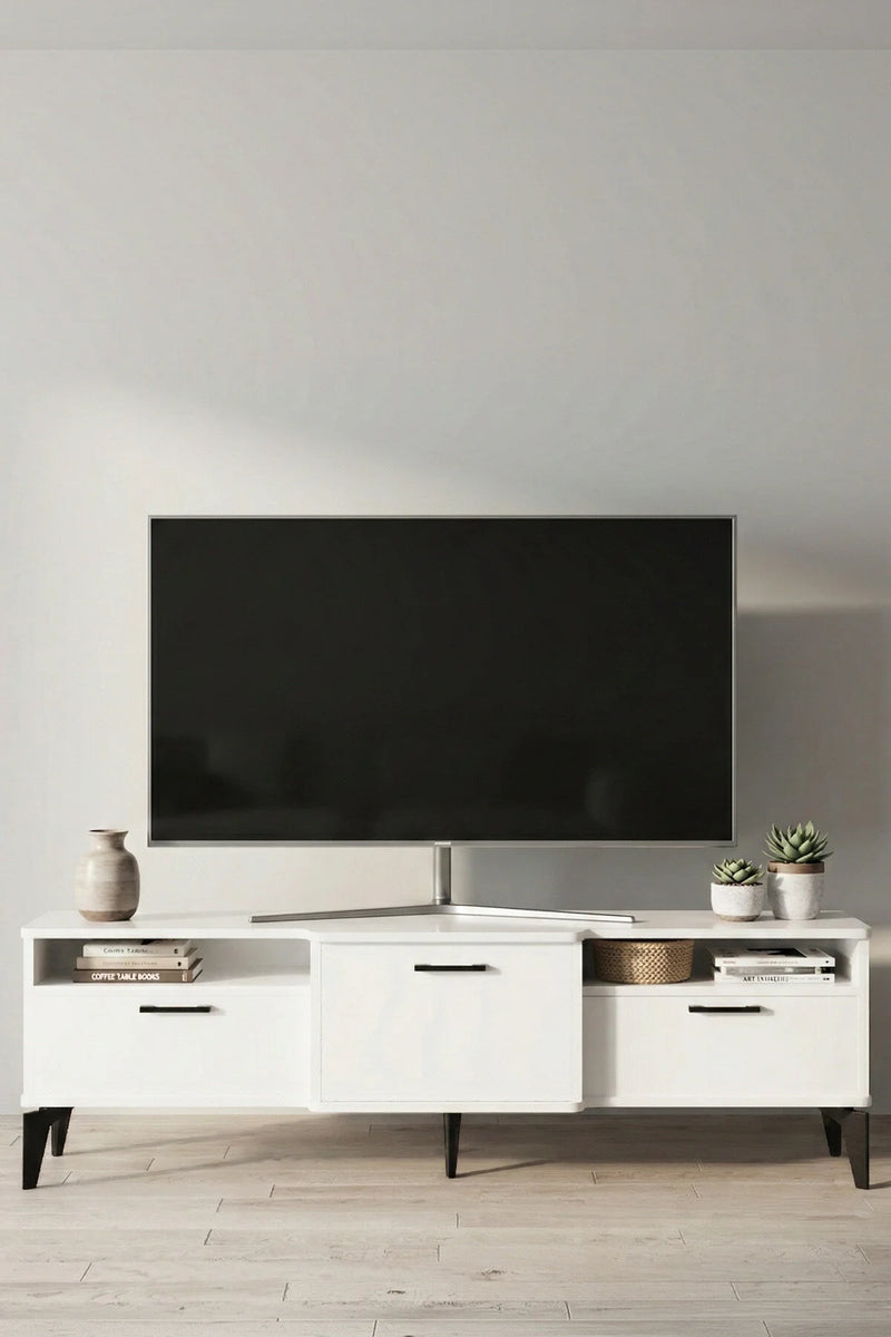 Поставка за телевизор Mistral Metallic White 160x40 cm