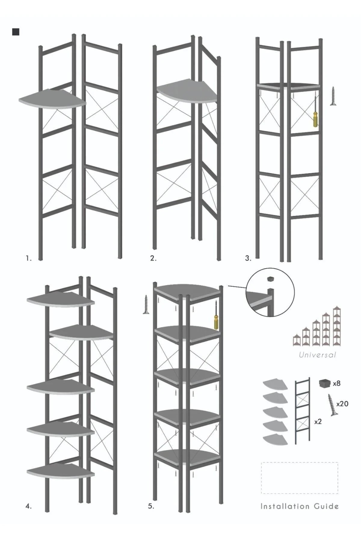 İlkal Библиотека с 6 рафта и саксия бяла 160 cm – görsel 4