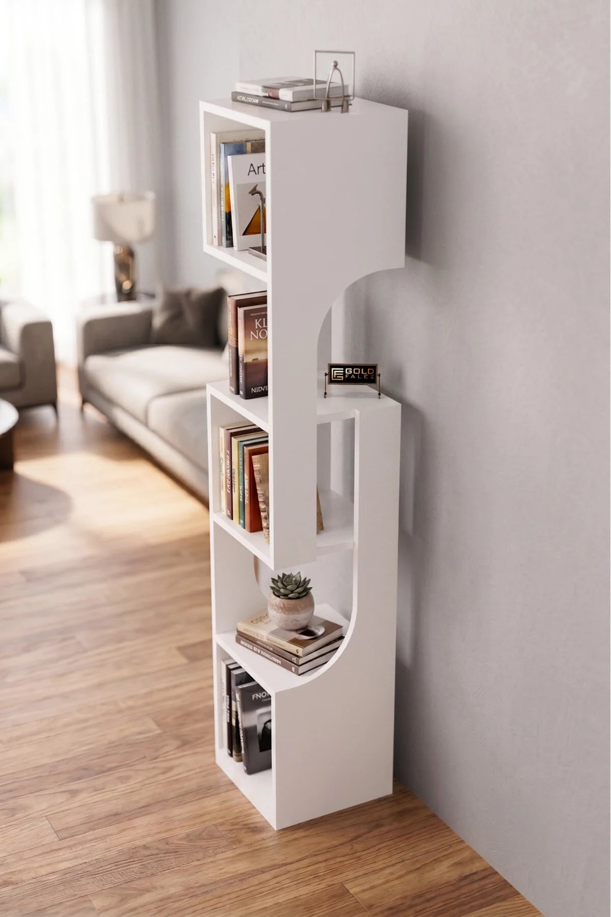 Bookcase Wood Decorative Shelf 5 Tier Modern Multi Purpose Bookcase Living Room Office Book 981618 – image 2