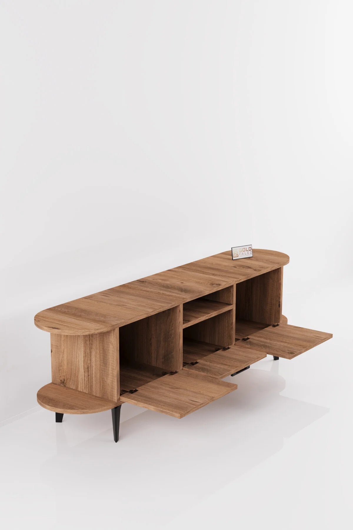 Стойка за телевизор Mira ПДЧ черна 160x35 cm – изображение 6
