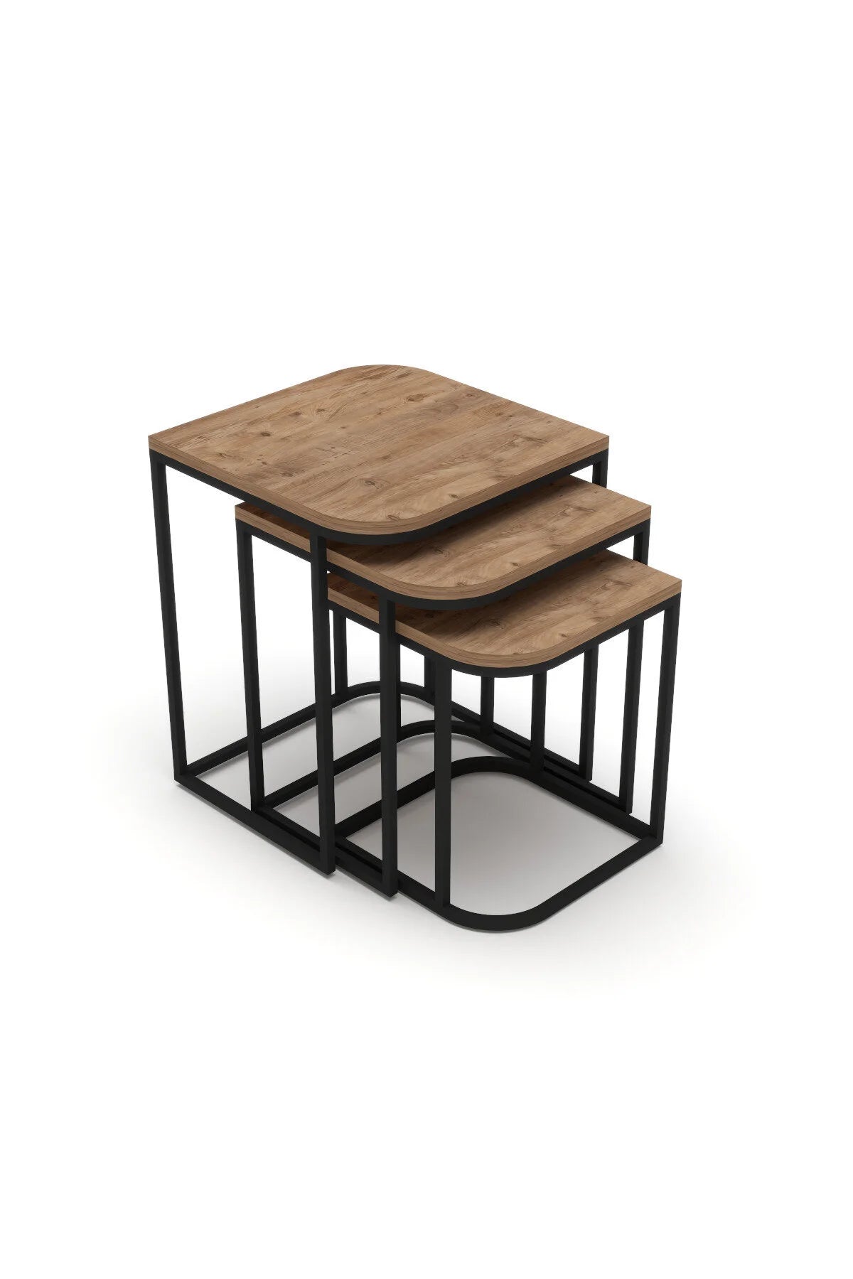 Маса за кафе Damla Nesting Кафява 3 бр – изображение 5