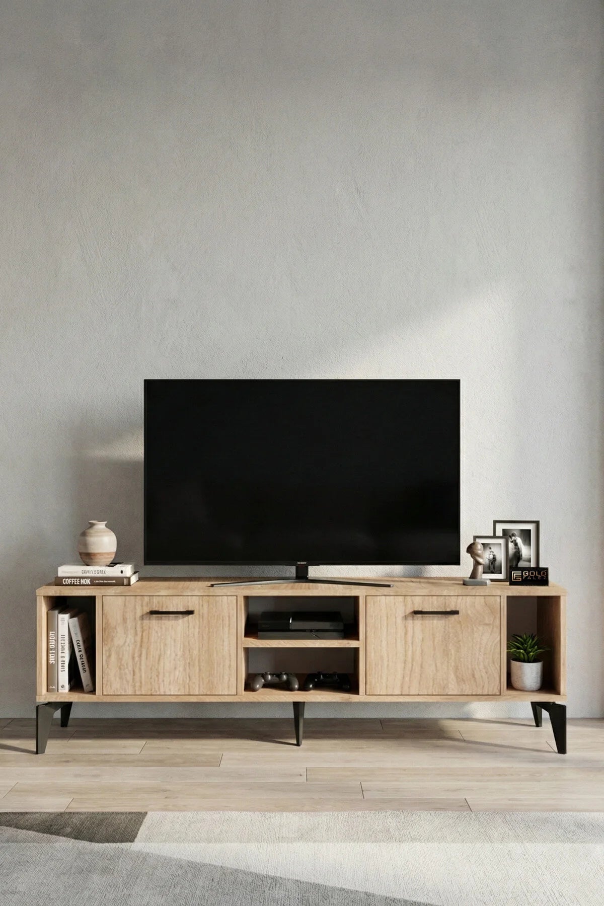 Поставка за телевизор Linya ПДЧ бежово 160x35 cm