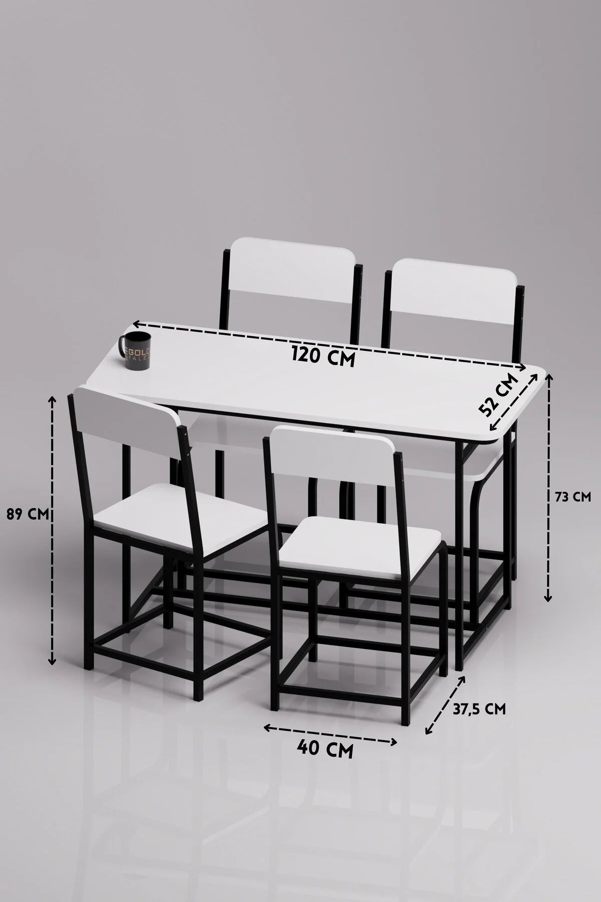 Комплект Кухненска Маса Minor ПДЧ Бяло 120x52 – изображение 8