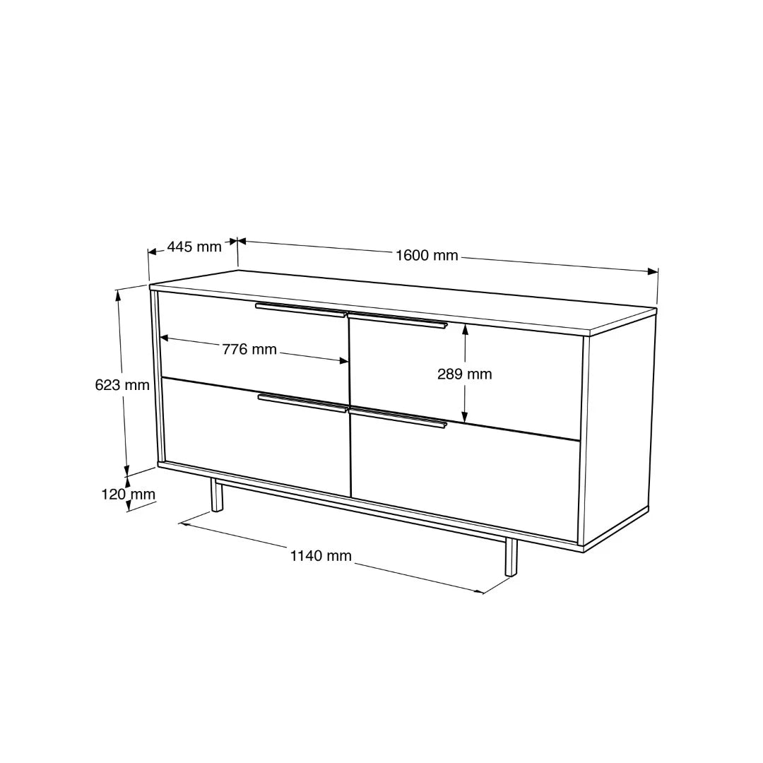 Ocean Конзола 4 врати с метални крака 160см Кошница ON3-S – изображение 8